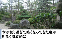 剪定例/刈谷市 K邸「木が繁り過ぎて暗くなってきた庭が明るく開放的に」